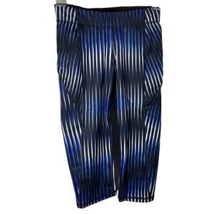 Ivy Park Leggings Athletic Capri Yoga Pants Black White Blue Womens Size Small